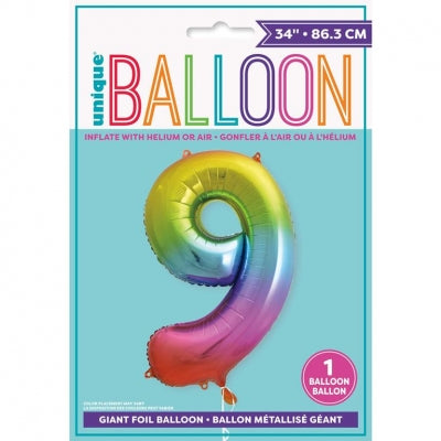 Giant No 9 Helium foil Balloon 34 in