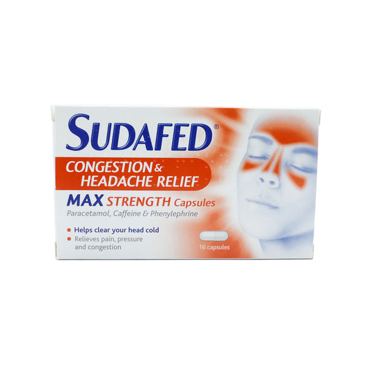 SUDAFED CONGESTION MAUX DE TÊTE MAX 16 COMPRIMÉS
