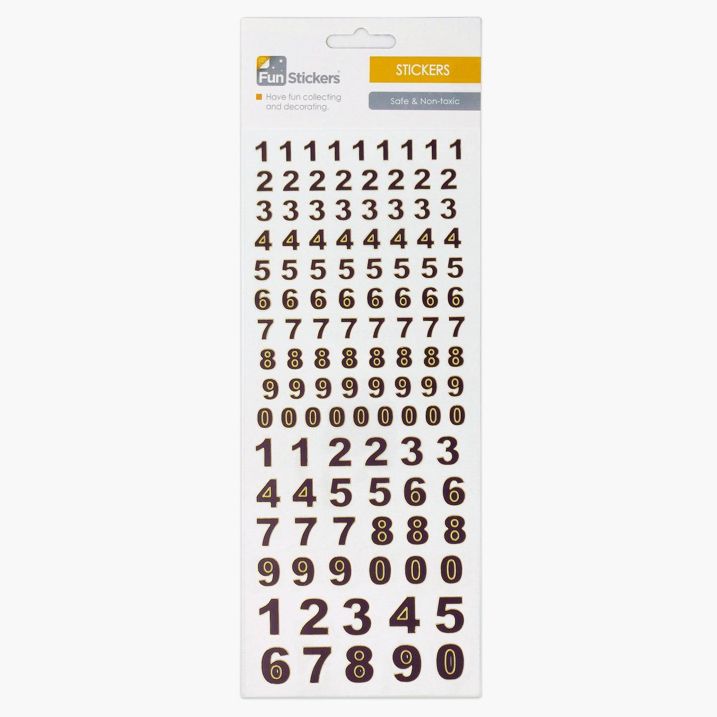 Fun stickers Black Numbers, Gold Trim
