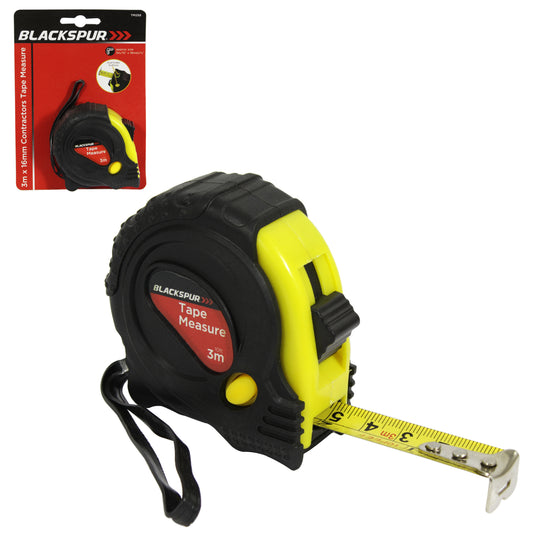 BLACKSPUR 3m X 16mm CONTRACTORS TAPE MEASURE