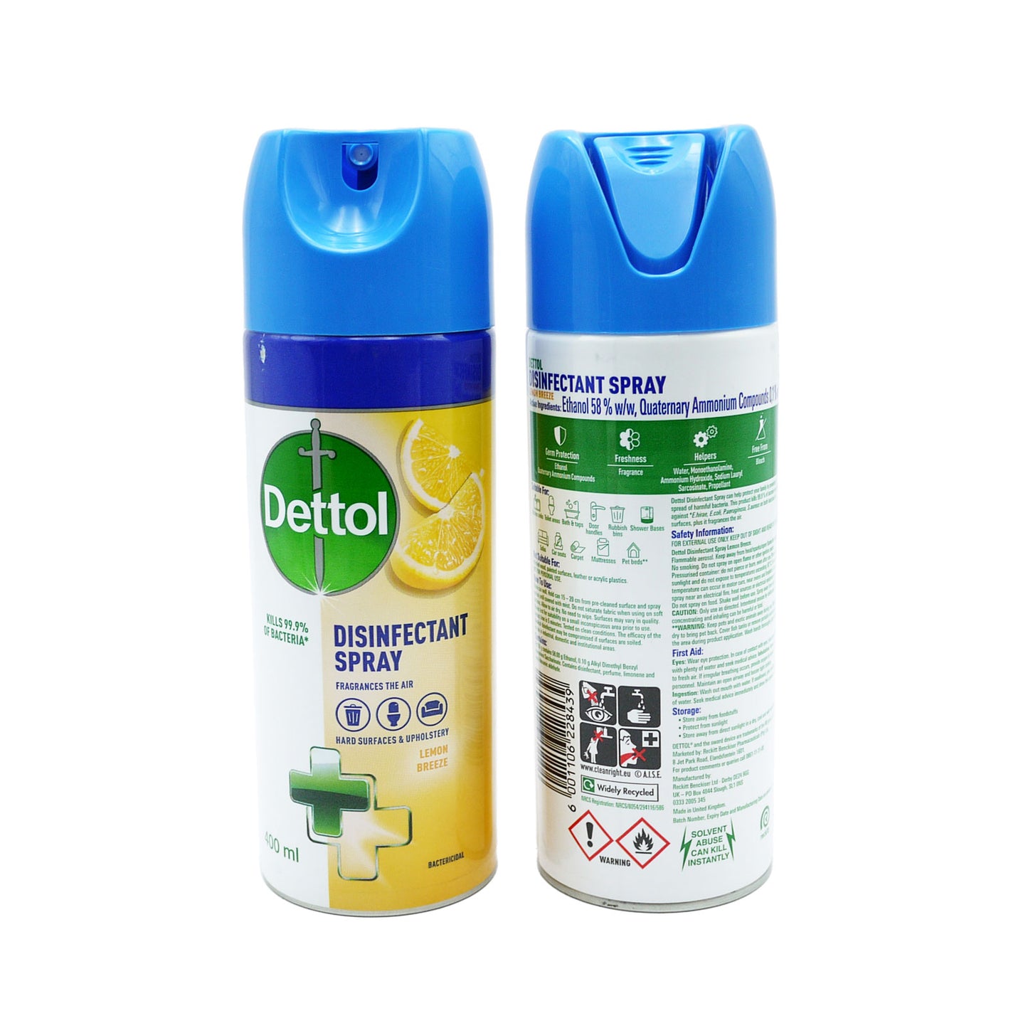 DETTOL DISINFECTANT SPRAY LEMON 400ML