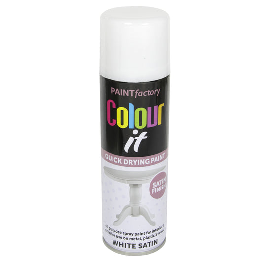 PEINTURE USINE COULEUR BLANC SATINÉ AÉROSOL 250ML