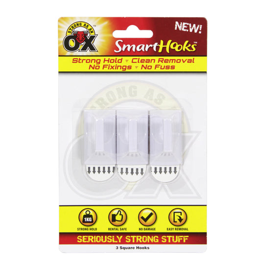 SAAO SQUARE HOOKS REMOVABLE - 3PK