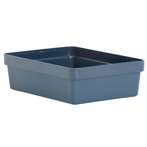 Panier utilitaire en lin Studio 4.01 28 x 20 x 8 cm Bleu marine