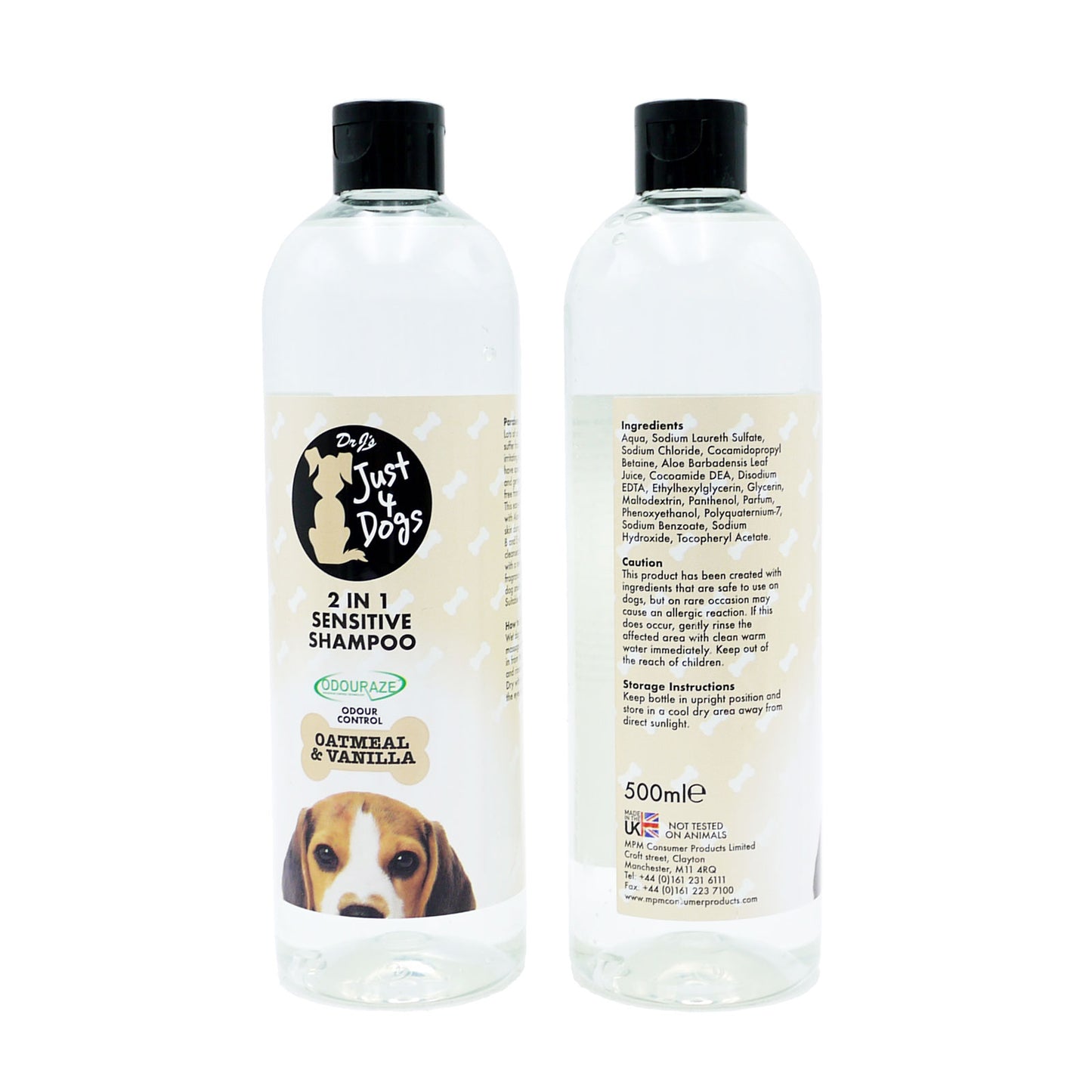 JUST 4 DOGS 2 IN 1 SENSITIVE SHAMPOO OATMEAL 500ML