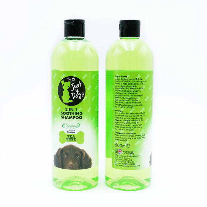 JUST 4 DOGS 2 IN 1 SOOTHING SHAMPOO TEA TREE 500ML