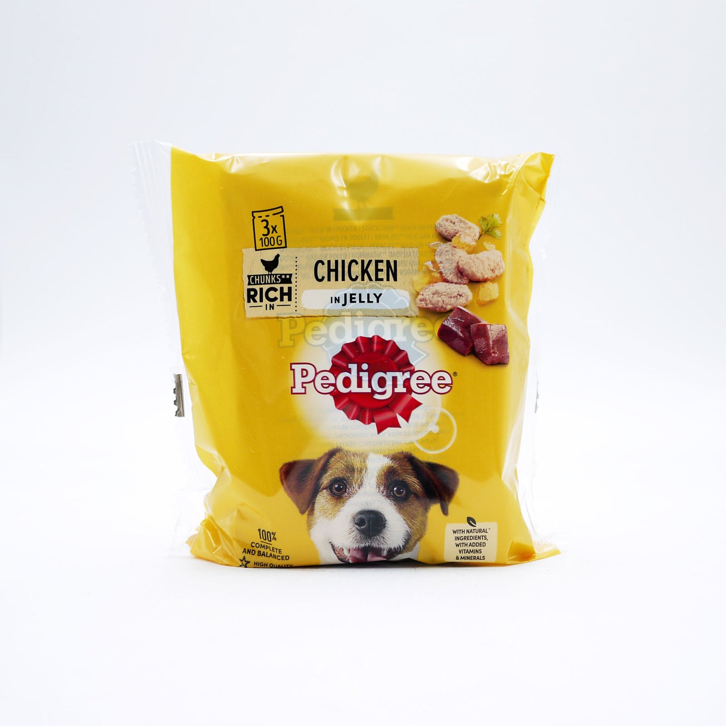 PEDIGREE DOG POUCH CHICKEN IN JELLY 3PK 100GM