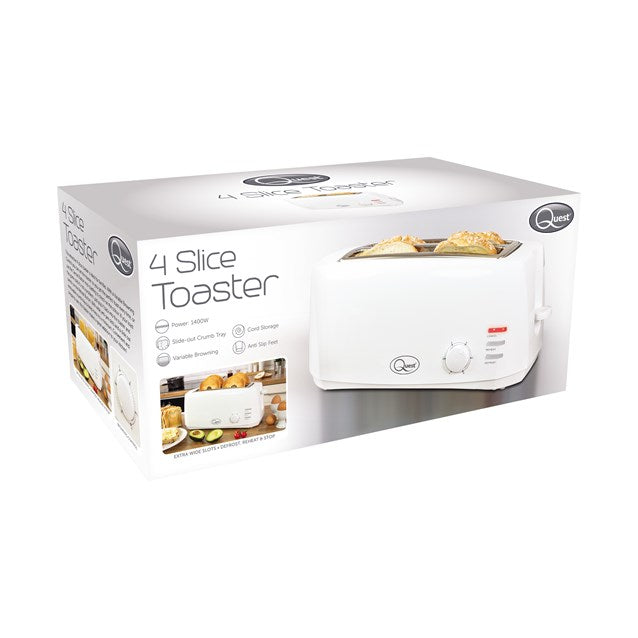4 Slice Cool Touch Toaster - White