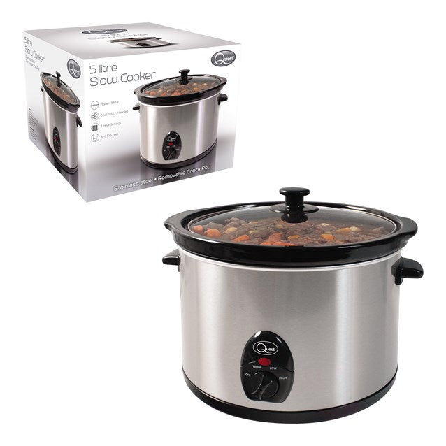Stainless Steel 5 Ltr Slow Cooker - 320W