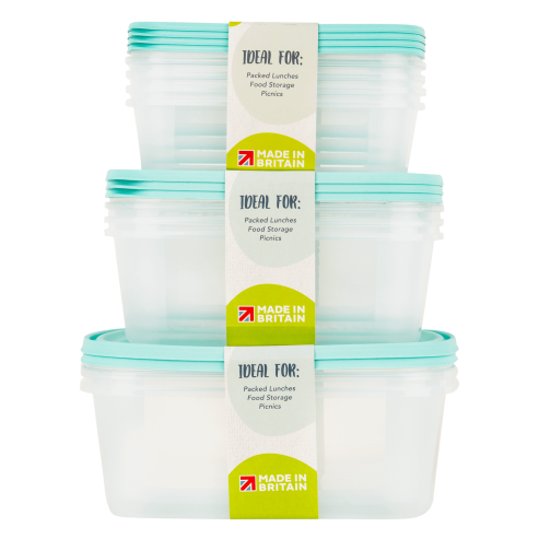 Set 3 Everyday 2L Food Box & Lid Clear/Assorted