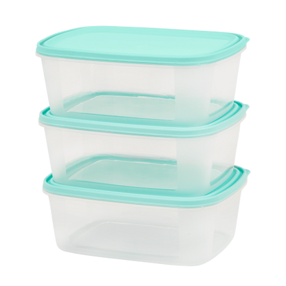 Set 3 Everyday 2L Food Box & Lid Clear/Assorted