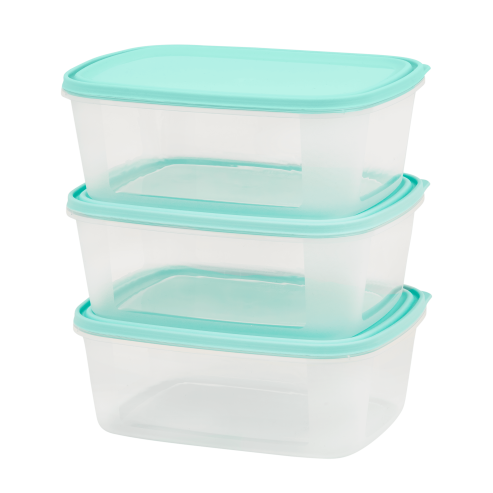 Set 3 Everyday 2L Food Box & Lid Clear/Assorted