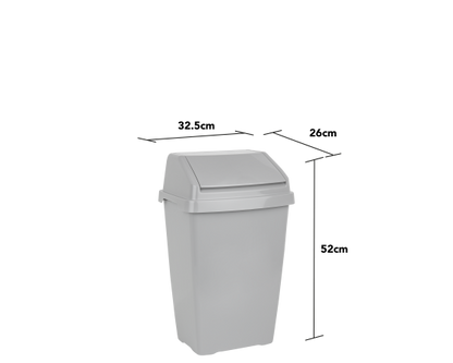 Everyday 25L Lift Top Bin Cool Grey