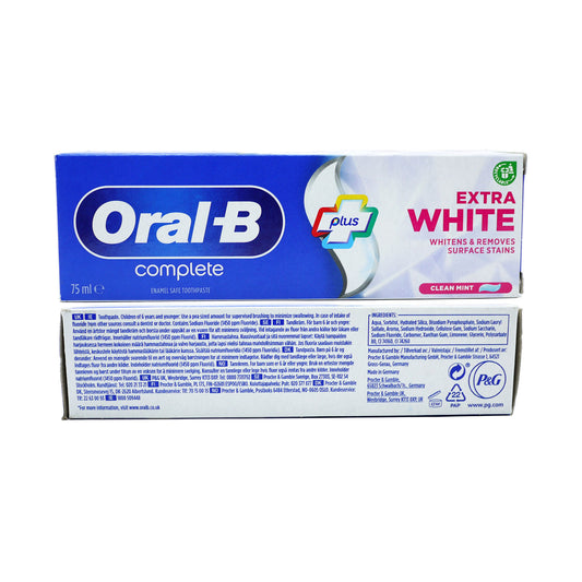 ORAL B COMPLETE TOOTHPASTE EXTRA WHITE 75ml