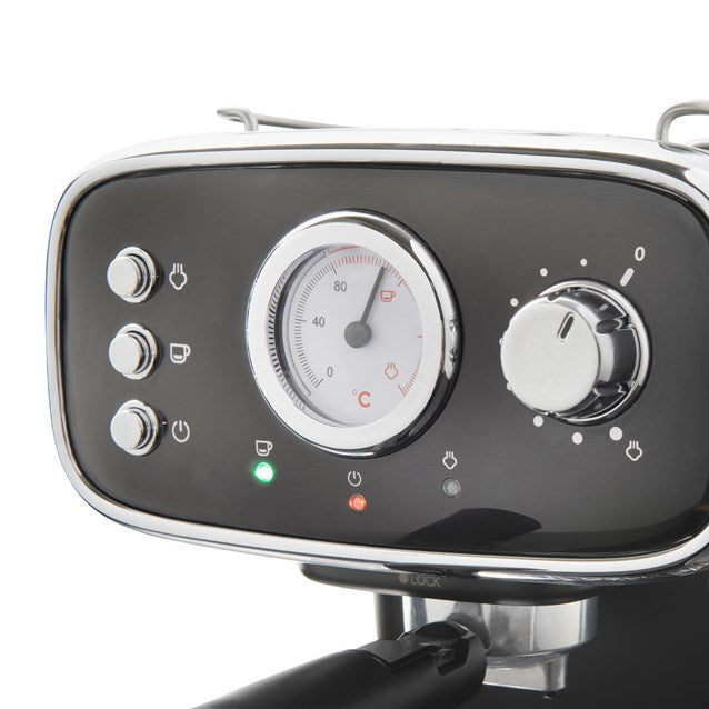 Retro Coffee Machine with Milk Frother