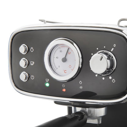 Retro Coffee Machine with Milk Frother