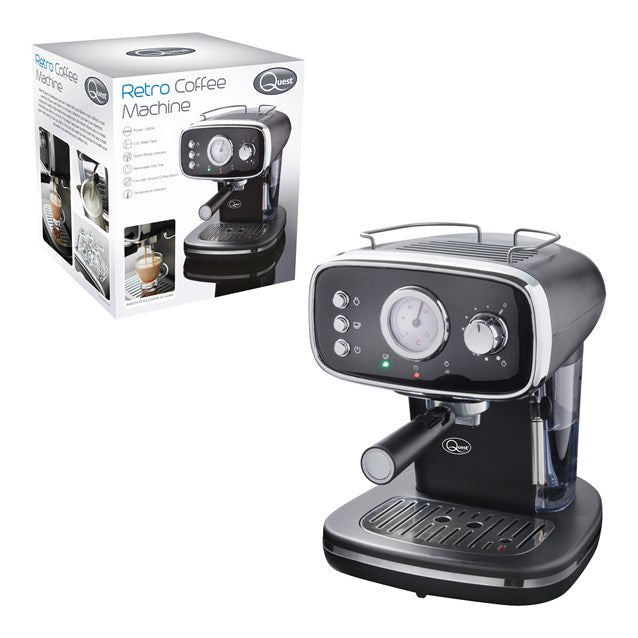 Retro Coffee Machine with Milk Frother