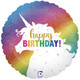 18 inch Birthday Unicorn Glitter Holographic Foil Balloon (1)