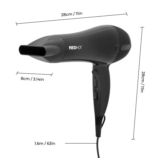 RedHot Professional Hair Dryer - Black