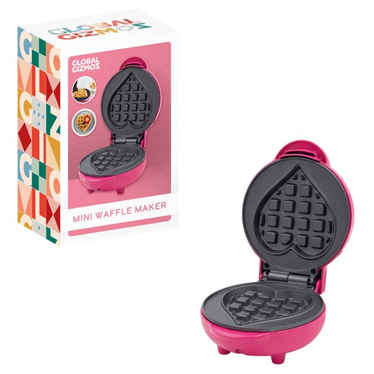 12cm Heart Waffle Maker - Pink