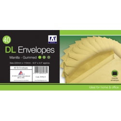 50 ENVELOPPES DL MANILLE-BANDES ADHÉSIVES PRÉ-COLLÉES