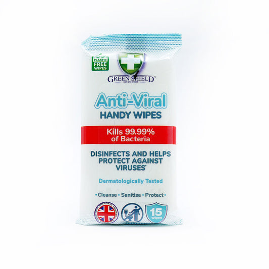 LINGETTES DÉSINFECTANTES MAINS ANTIVIRALES GREENSHIELD (15 LINGETTES)