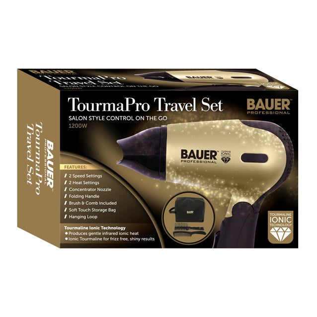 Bauer Tourmaline Travel Hair Dryer Set - 1200w