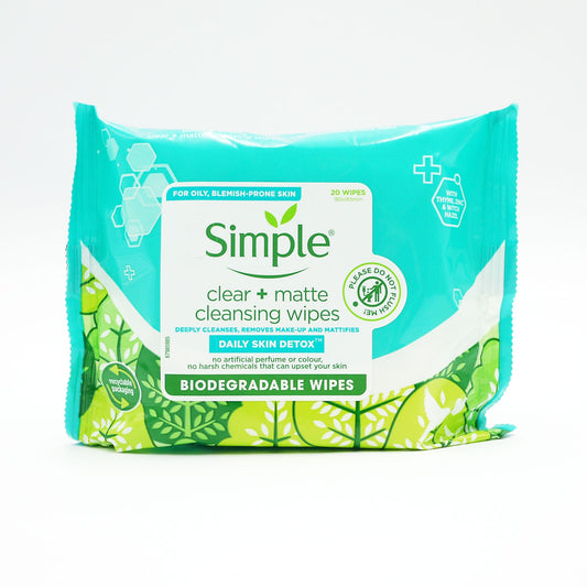 SIMPLE CLEANSING FACIAL WIPES DETOX (C) 20'S