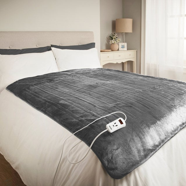 Bauer Luxury Soft Touch Heated Throw- Grey 120x160