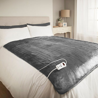 Bauer Luxury Soft Touch Heated Throw- Grey 120x160