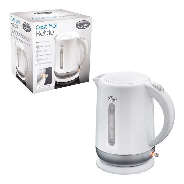 1.5L Fast Boil Kettle White and Silver