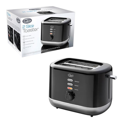 2 Slice Toaster Black and Silver