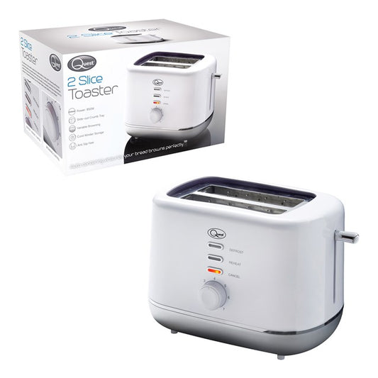 2 Slice Toaster White and Silver