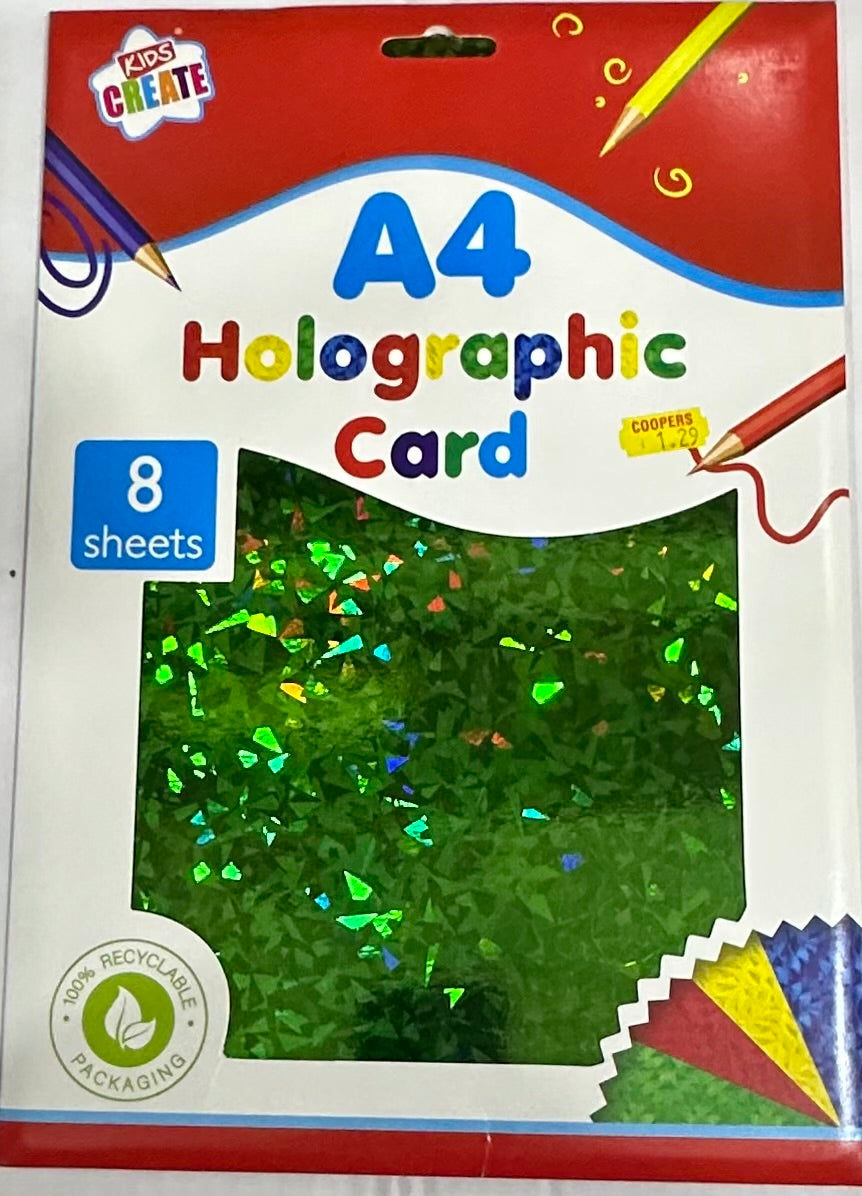 A4 Holographic Card Pk8