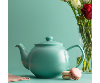 Élégante théière vert jade 6 tasses Belle théière en céramique pour les amateurs de thé