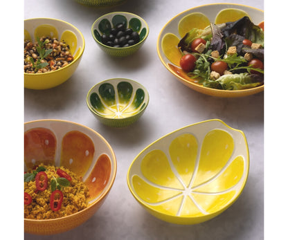 World Foods 22cm Lemon Oval Bowl - Handcrafted Ceramic Tableware.