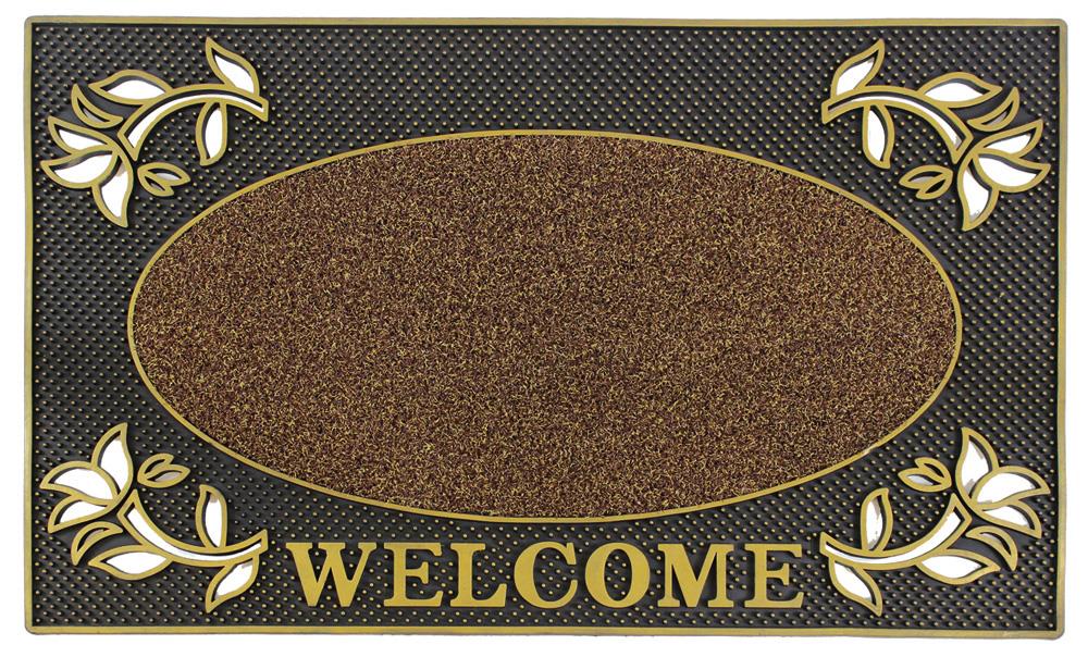 Golden Welcome Doormat - 75 x 45cm Elegant Entryway Mat