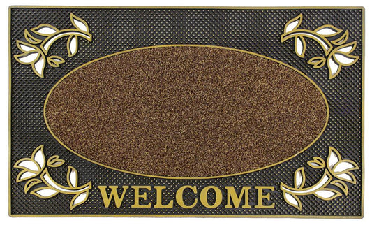 Golden Welcome Doormat - 75 x 45cm Elegant Entryway Mat