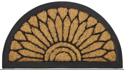 Half Moon Rubber and Coir Doormat - 2 Pack Set for Stylish and Functional Entryways