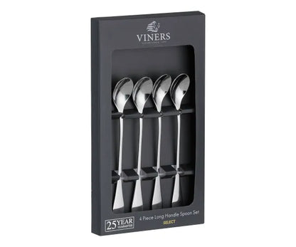 Coffret cadeau de 4 cuillères à long manche en acier inoxydable 18/0 de qualité supérieure.
