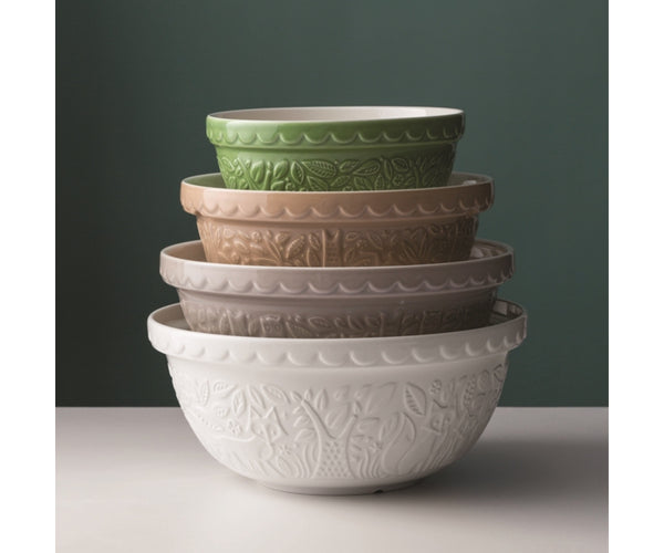 In The Forest S18 Owl Stone Mixing Bowl 26cm - Handcrafted Kitchenware.