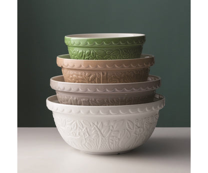 In The Forest S18 Owl Stone Mixing Bowl 26cm - Handcrafted Kitchenware.