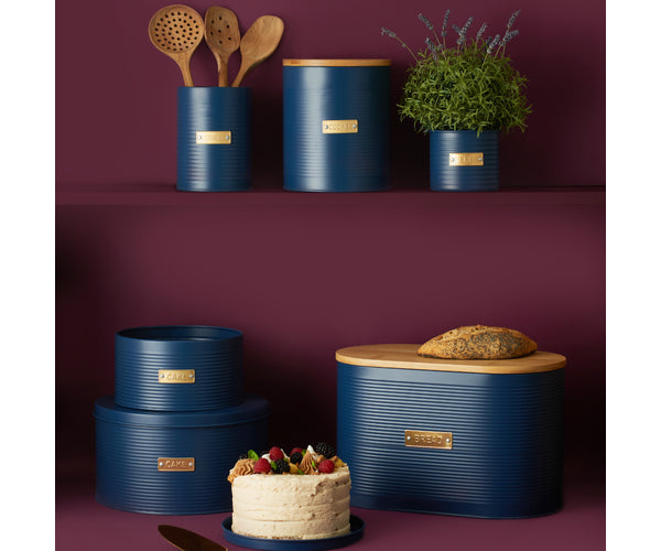 Sublimez votre cuisine : Lot de 2 boîtes à gâteaux Otto Navy | Des solutions de rangement élégantes.