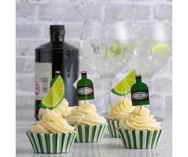 48 Gin & Tonic Cupcake Case & Toppers