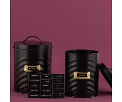 Améliorez le rangement de votre cuisine avec cet ensemble de 2 boîtes de rangement noires Otto.