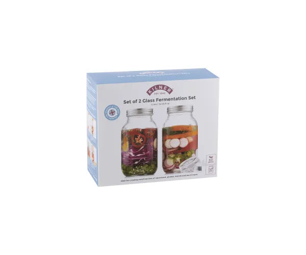 Ensemble haut de gamme de 2 bocaux de fermentation 1 litre - Préservez vos saveurs préférées.