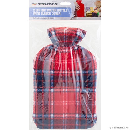 2L Hot Water Bottle with Fleece Cover Ultimate Winter Comfort