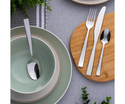 Sublimez vos repas avec le service de couverts 24 pièces en acier inoxydable 18/0 Everyday Purity, présenté dans son coffret cadeau.