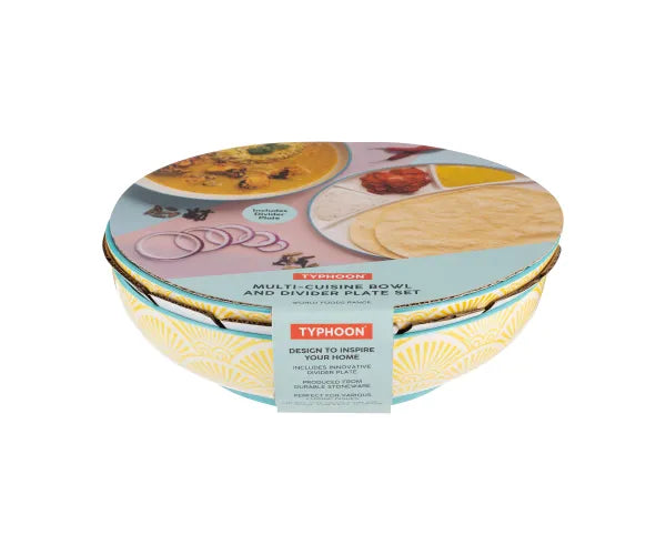 Découvrez la commodité et le style : le bol multi-cuisine et l'assiette à compartiments World Foods.