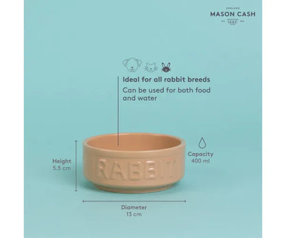 Bol en canne artisanale lapin lettré 13cm | Repas éco-responsable pour animaux.